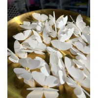 Метелики подвійні вафельні з золотом, 10 шт.