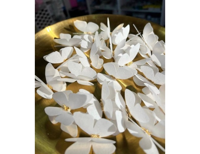 Метелики подвійні вафельні з золотом, 10 шт.