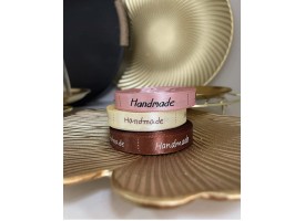 Стрічка атласна "Hand made" коричневий