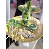 Набір динозаврик + цифра + льодяники 