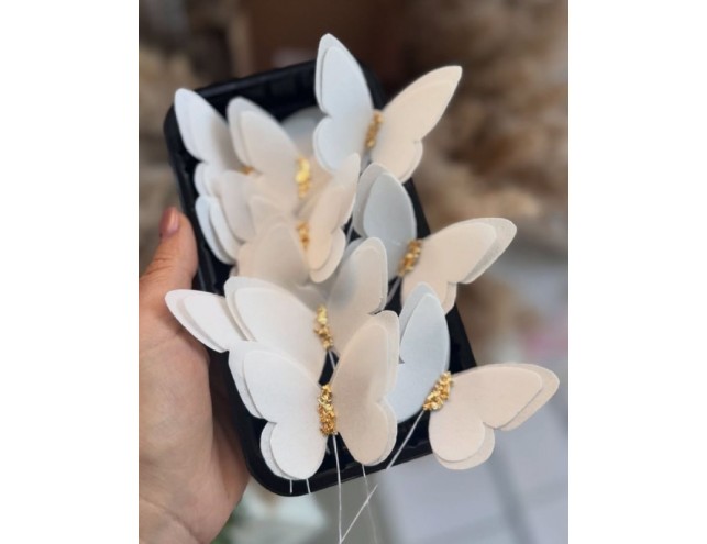 Метелики подвійні із золотом, 10шт.