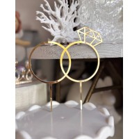 Дзеркальний топпер "Весільні кільця"