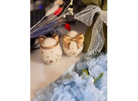 Шоколадне яйце з бантом, 8см.