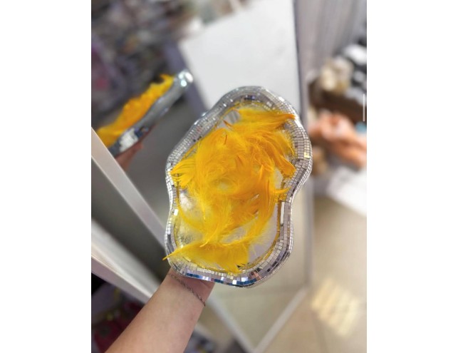 Декоративне пір'я жовте, 10 шт.