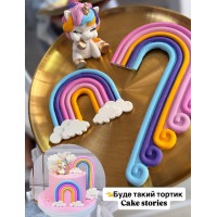 Декор на тортик "Єдиноріг і 2 веселки"