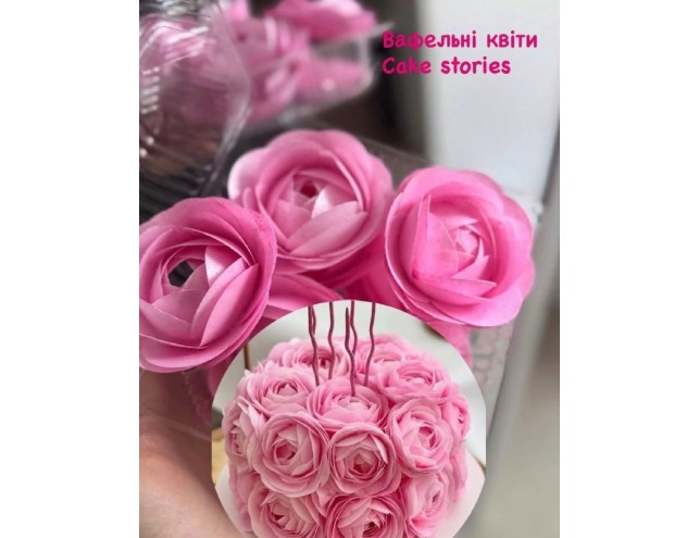 Вафельний ранункулюс, рожевий, 1 шт.