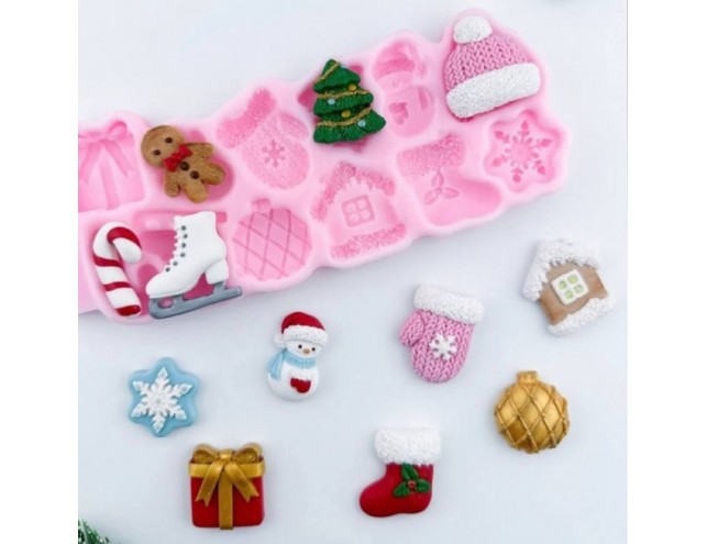 Молд "новорічні іграшки міні"