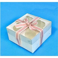 Коробка для 4 кексів чи трайфлів 17х17х9см., прозора Коробка для 4 кексів чи трайфлів 17х17х9см., прозора