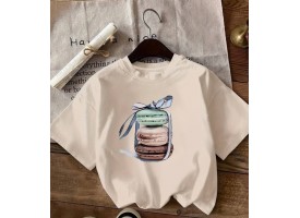 Жіноча футболка з тематикою випічки макаронс - М'який повсякденний одяг для кондитерів