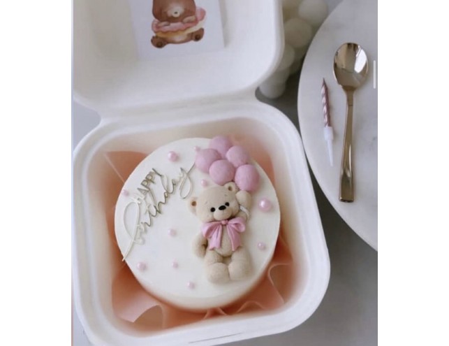 Молд "ведмедик з повітряними кулями", 11см.