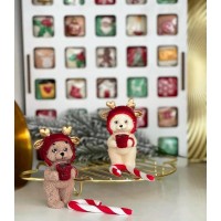 Фігурка "ведмедик в оленячій шапці"