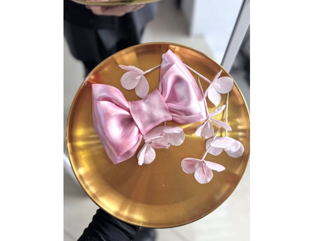 Бант подвійний + вафельні квіти 7 шт.