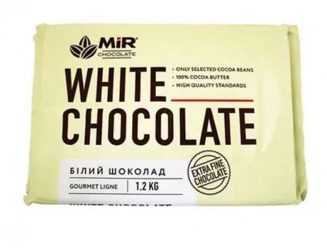 Шоколад білий МІР,плитка,1.2кг,27%