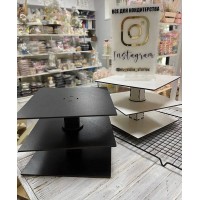 Ярусні конструкції для тортика "куб" , 3 яруса у чорному кольорі Ярусні конструкції для тортика "куб" , 3 яруса у чорному кольорі