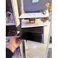 Біла підставка "кубик-рубик", 20х20см., на 2 поверхи 