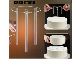 Акрилова двошарова підставка для торта з багатоярусною підтримкою - Прозора, діаметр підложки 12 см. Акрилова двошарова підставка для торта з багатоярусною підтримкою - Прозора, діаметр підложки 12 см.