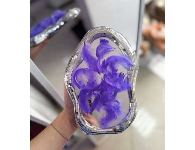 Декоративне пір'я фіолетове, 10 шт.