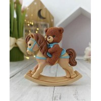 Молд "ведмедик на конику", 8,8х9см.