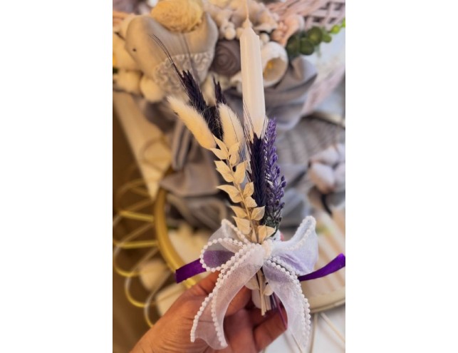 Свічка "Лавандове натхнення", ручної роботи