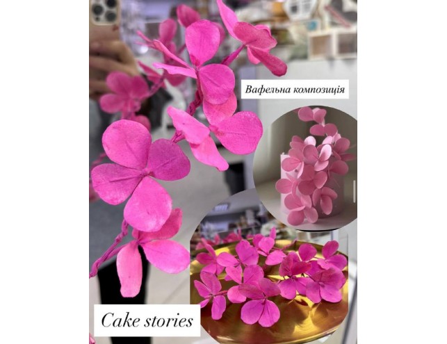 Вафельна композиція квітів на тортик 