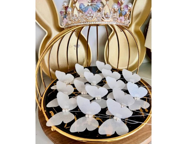 Метелики білі, одинарні, вафельні, 10шт.