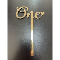 Топпер дзеркальний one золотий, 12см