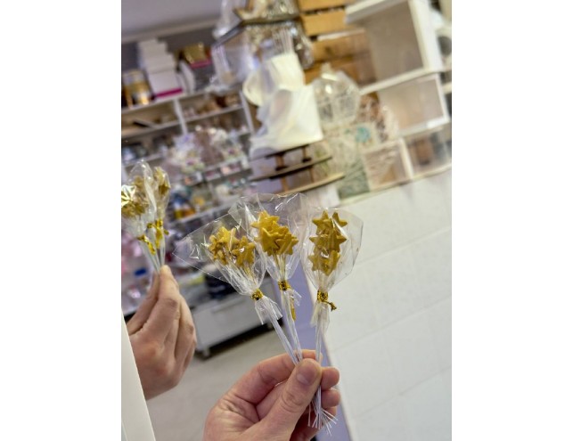 Набір зірочок з мастики на проволці, 7 шт.