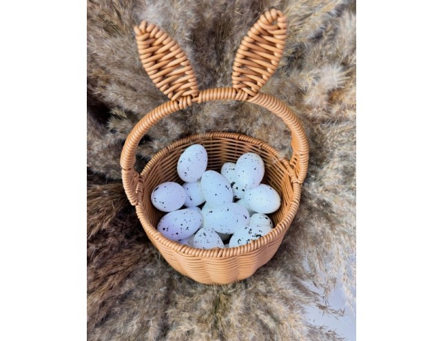 Пасхальні пінопластові яйця для декору 6х4см. (6шт/уп) Білі з сріблом