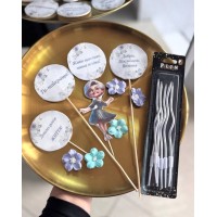 Набір топерів + цукрові квіти + свічки