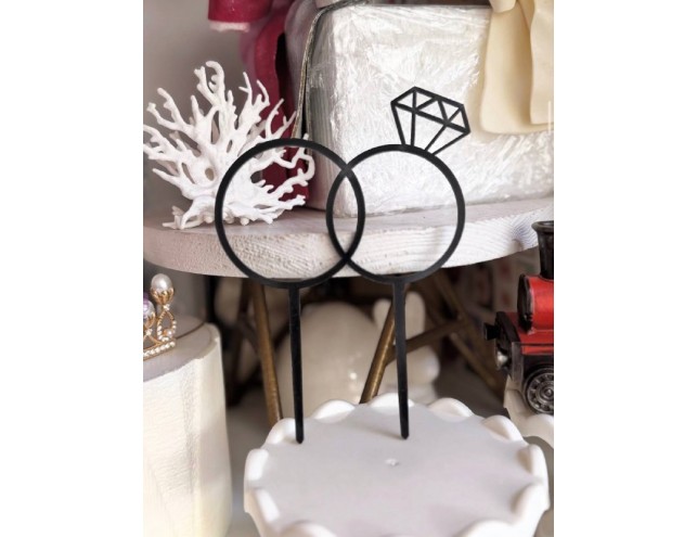 Дзеркальний топпер "Весільні кільця"