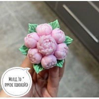 Молд 3д "пучок півоній з листям" Молд 3д "пучок півоній з листям"