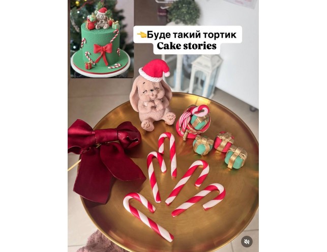 Декор на новорічний тортик 