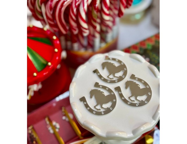 Акриловий топпер "підкова з конем"