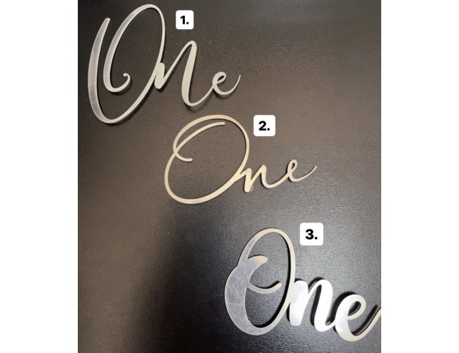 Топпер дзеркальний, "one", срібло, боковий, 10см