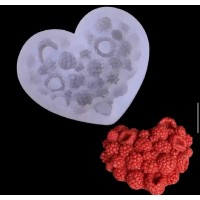 Силіконова форма для євродесертів "Малина серце"