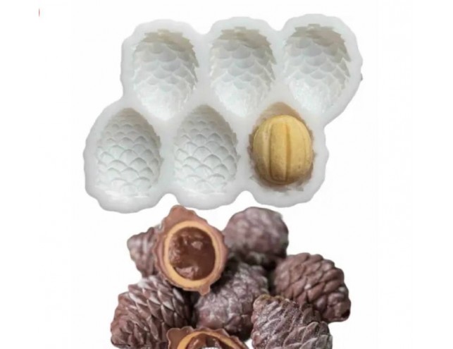 Силіконовий молд для шоколаду "половинки шишок"