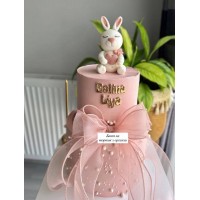 Бант на тортик з органзи 