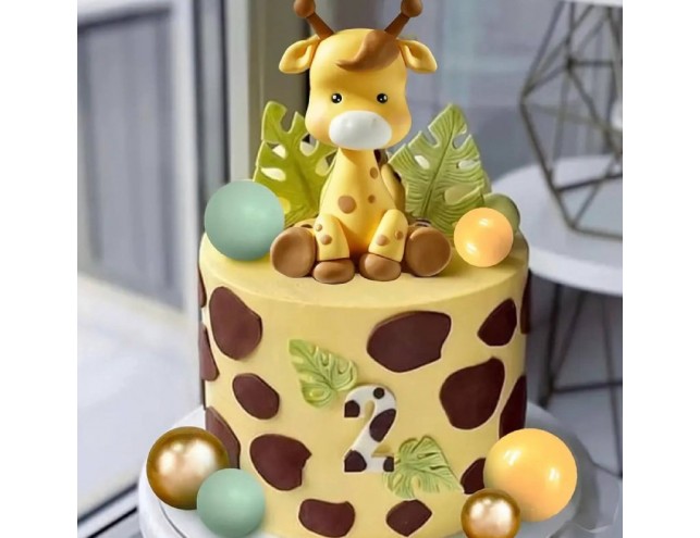 Фігурки для тортика декоративні, не їстівні (жираф + кулі)