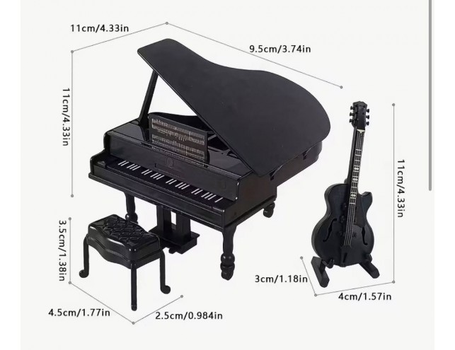 Набір мініатюрного піаніно, гітари  та стільця