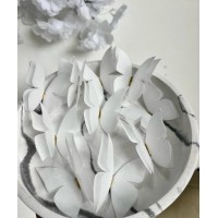 Метелики подвійні з золотом, білі, 10 шт.