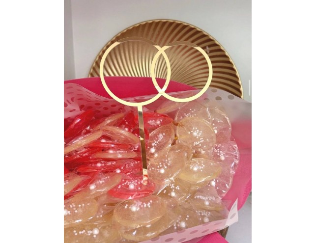 Дзеркальний топпер "Весільні кільця"