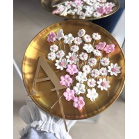 Набір квітів з мастики + топпер літера