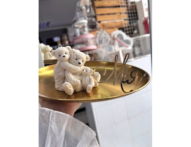 Набір "сім'я ведмедів+іменний топпер"