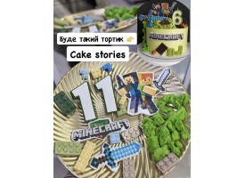 Декор на тортик в стилі "Minecraft" Декор на тортик в стилі "Minecraft"