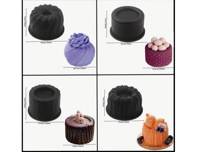 Силіконова форма для євродесертів, розмір для бенто 12,3х7см.