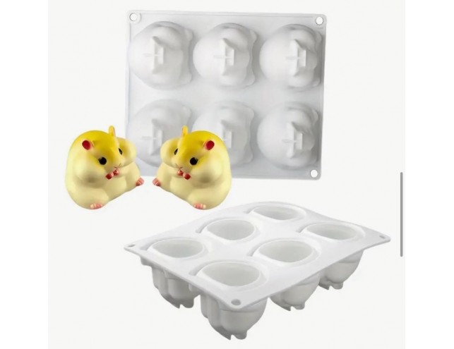 Силіконова форма для євродесертів "мультяшні хом'яки"