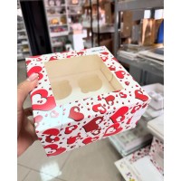 Коробка на 4 кекси "Серця"