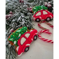 Пряники ручної роботи "Авто з ялинкою"/1шт