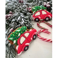 Пряник ручної роботи "Авто з ялинкою"\1шт Пряник ручної роботи "Авто з ялинкою"\1шт