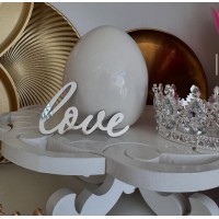 Топпер дзеркальний "love",8см (срібний)
